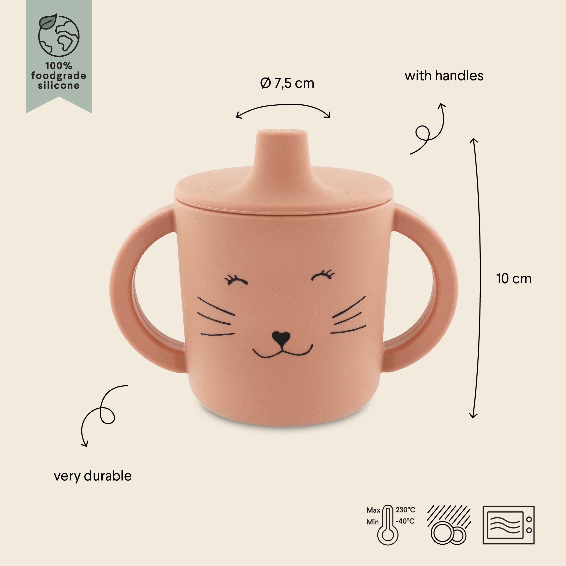 Tasse d'apprentissage en silicone - Mrs. Cat